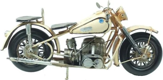Blikken Harley Davidson motor beige retro — metaal oldtimer 31,5 cm