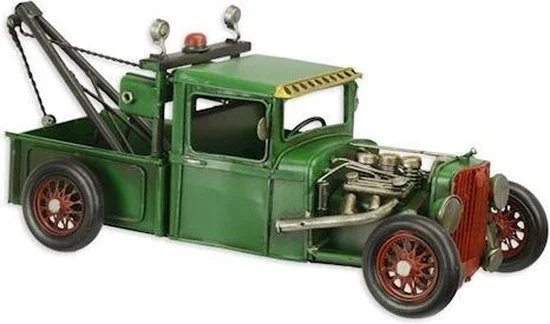 MadDeco blikken hotrod sleepauto metaal retro decoratie 32x13x13 cm
