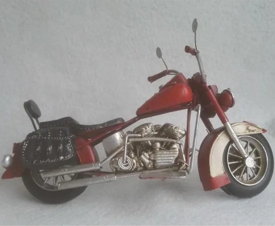 Retro blikken motormodel Harley Davidson stijl rood/wit 28 cm