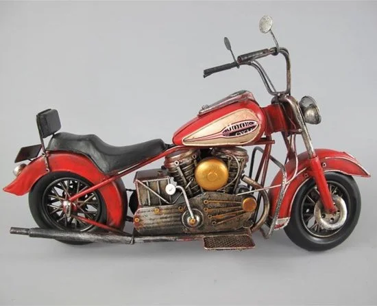 Blikken motor Indian Style rood — MadDeco retro decoratie 36 cm
