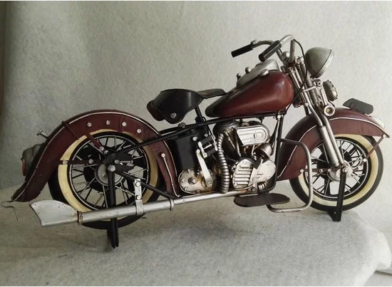 Harley Davidson blikken motormodel donkerrood MadDeco 35 cm