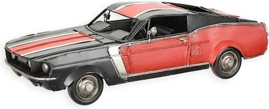 MadDeco Ford Mustang decoratie auto gerecycled metaal rood 32 cm