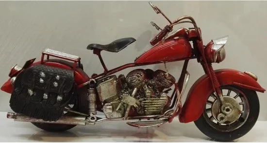 Rode blikken Harley-stijl motor decoratiemodel metaal 27 cm